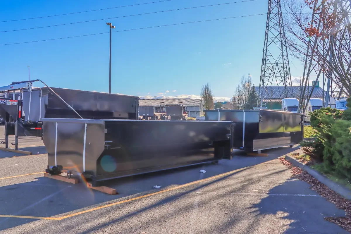 Roll-off dumpster ready for waste disposal at job site for Construction Dumpster Rental in Ellensburg